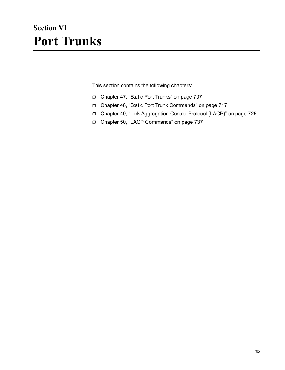 Section vi, Port trunks | Allied Telesis AT-FS970M Series User Manual | Page 705 / 1938