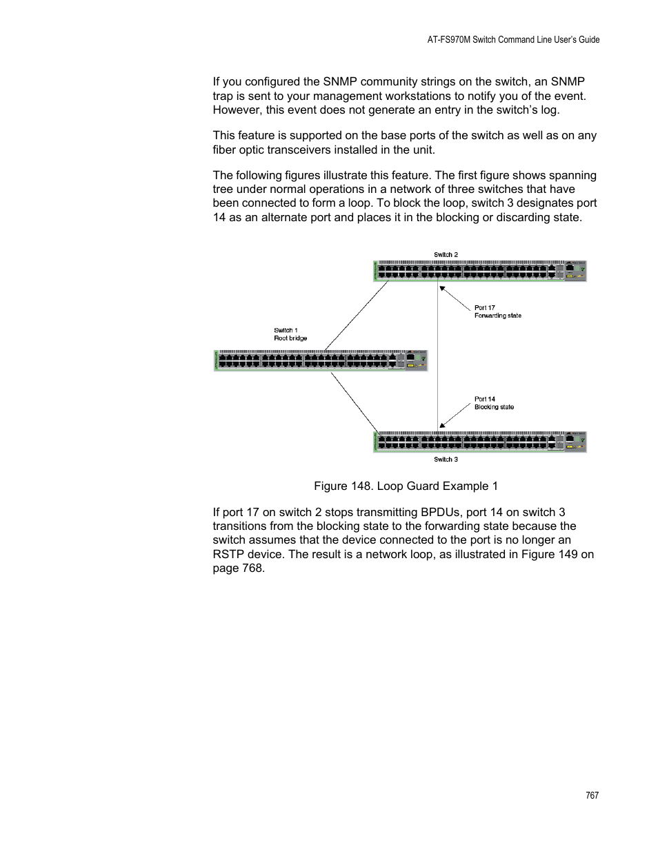 Figure 148. loop guard example 1 | Allied Telesis AT-FS970M Series User Manual | Page 767 / 1938
