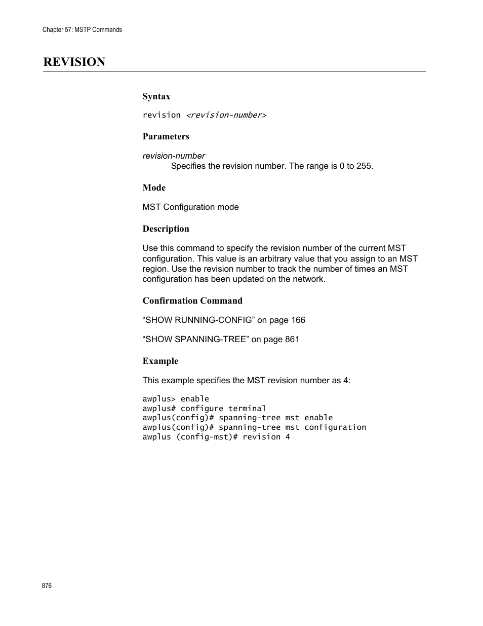 Revision | Allied Telesis AT-FS970M Series User Manual | Page 876 / 1938