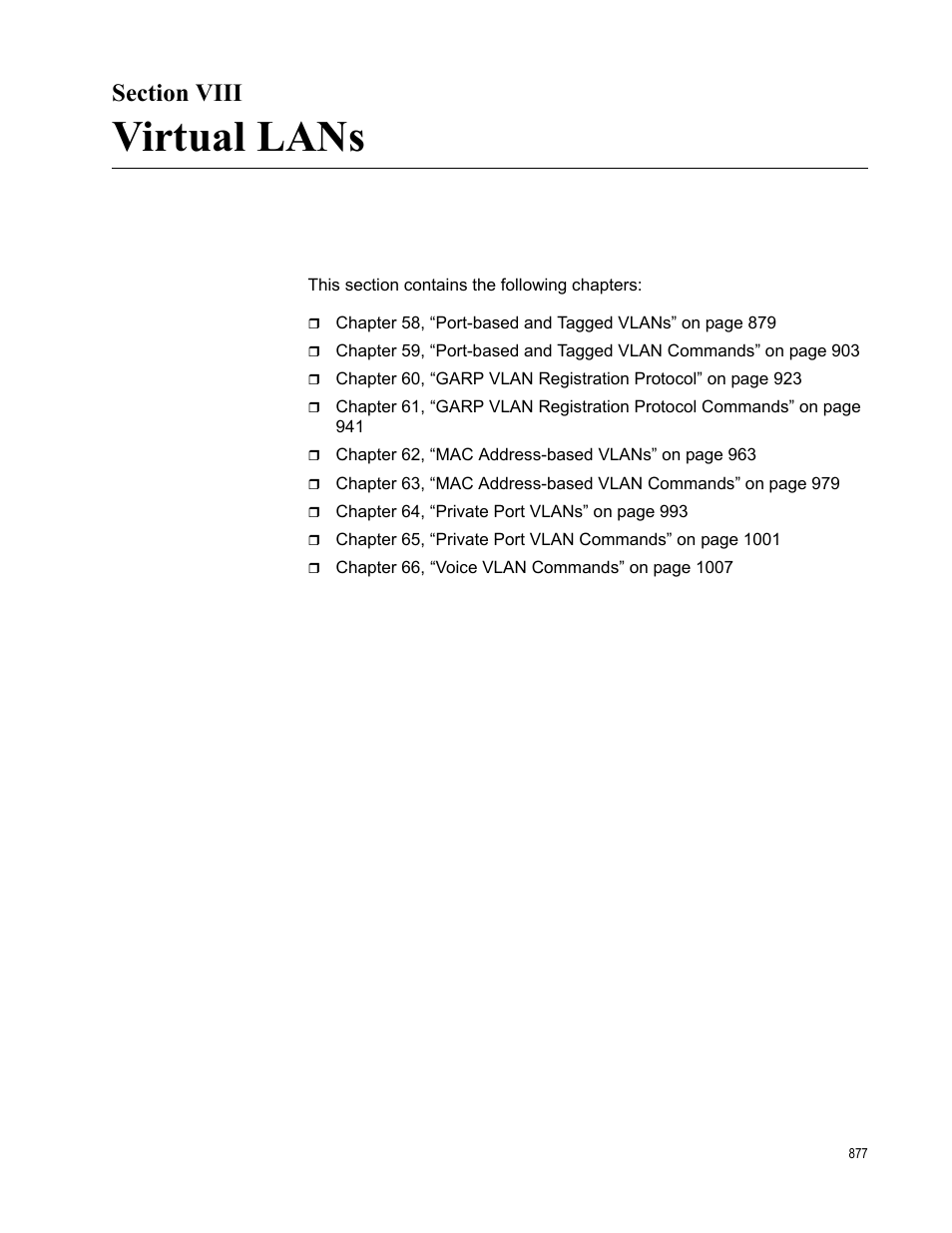 Section viii, Virtual lans | Allied Telesis AT-FS970M Series User Manual | Page 877 / 1938