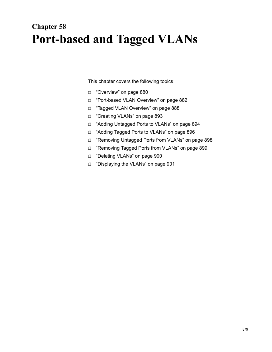 Chapter 58, Port-based and tagged vlans | Allied Telesis AT-FS970M Series User Manual | Page 879 / 1938