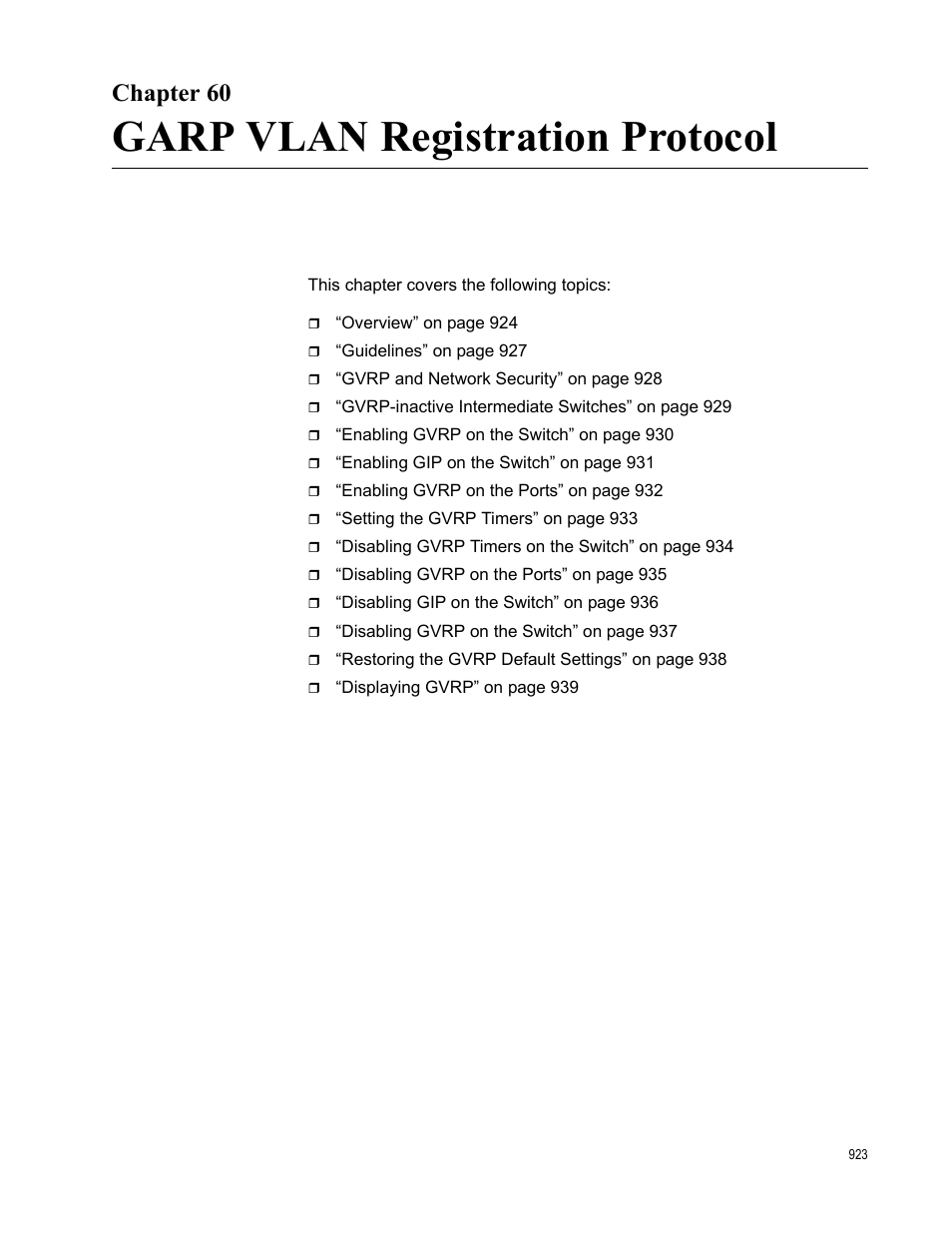 Chapter 60, Garp vlan registration protocol | Allied Telesis AT-FS970M Series User Manual | Page 923 / 1938