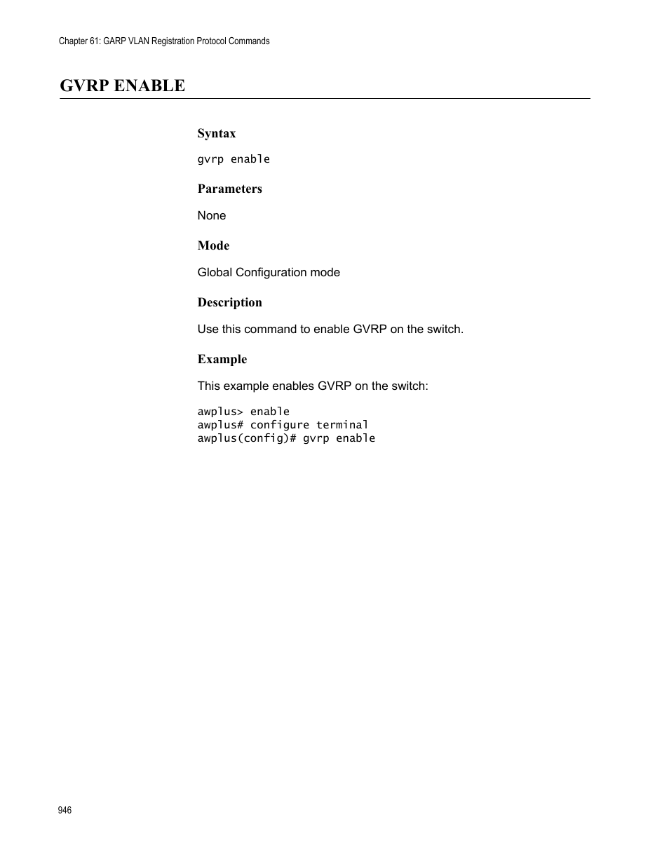 Gvrp enable | Allied Telesis AT-FS970M Series User Manual | Page 946 / 1938