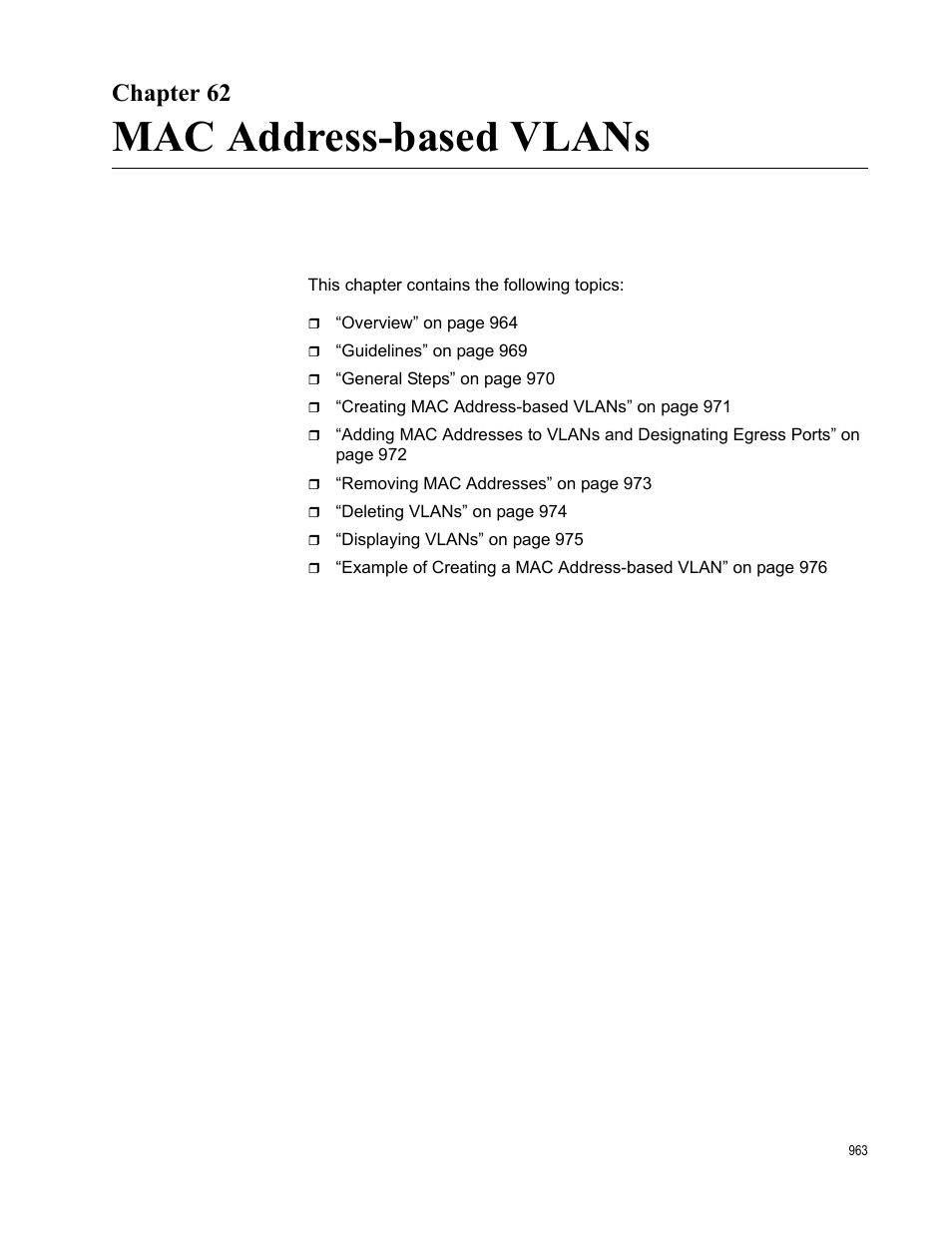 Chapter 62, Mac address-based vlans | Allied Telesis AT-FS970M Series User Manual | Page 963 / 1938