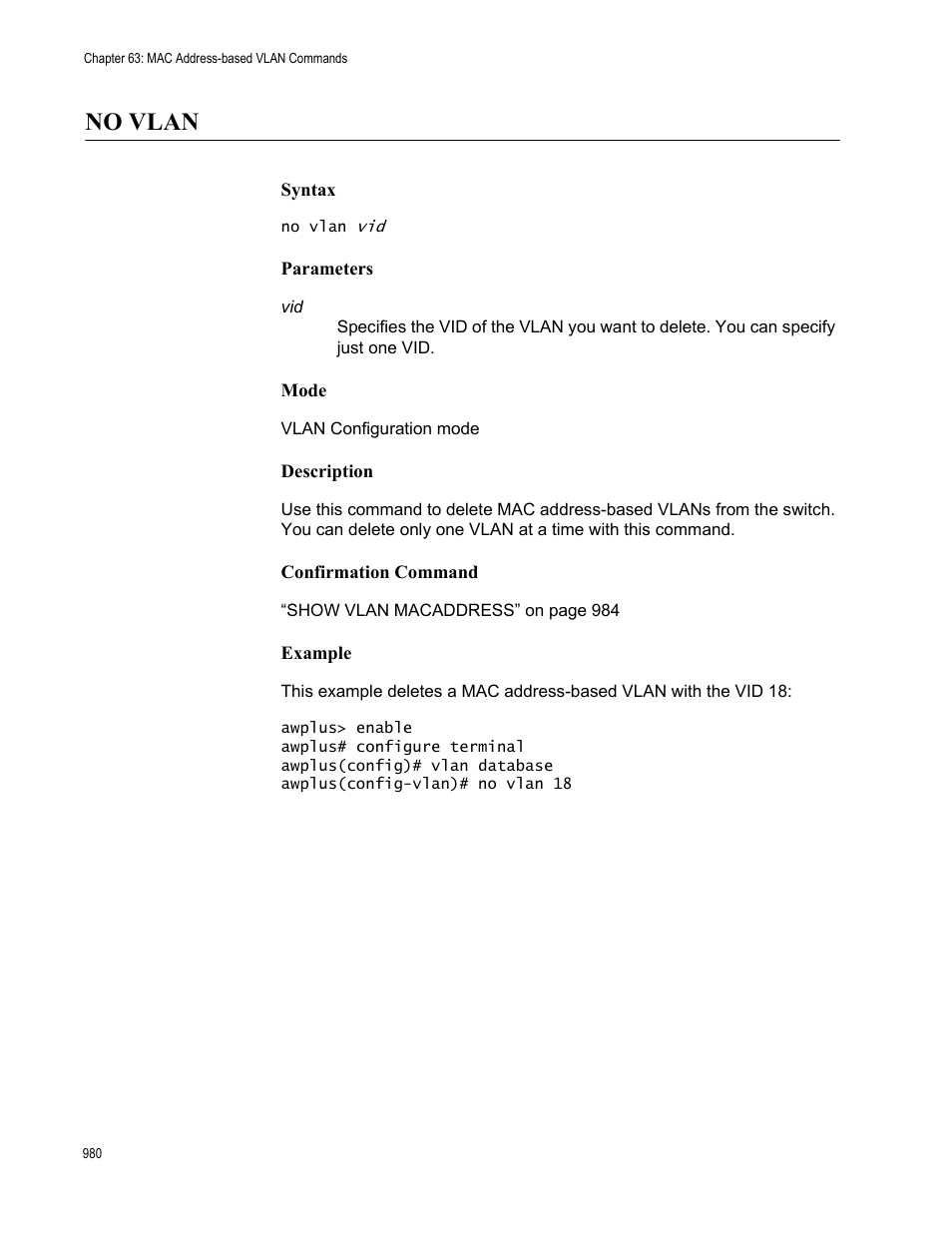 No vlan | Allied Telesis AT-FS970M Series User Manual | Page 980 / 1938