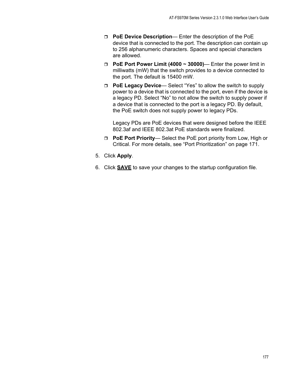 Allied Telesis AT-FS970M Series User Manual | Page 177 / 330