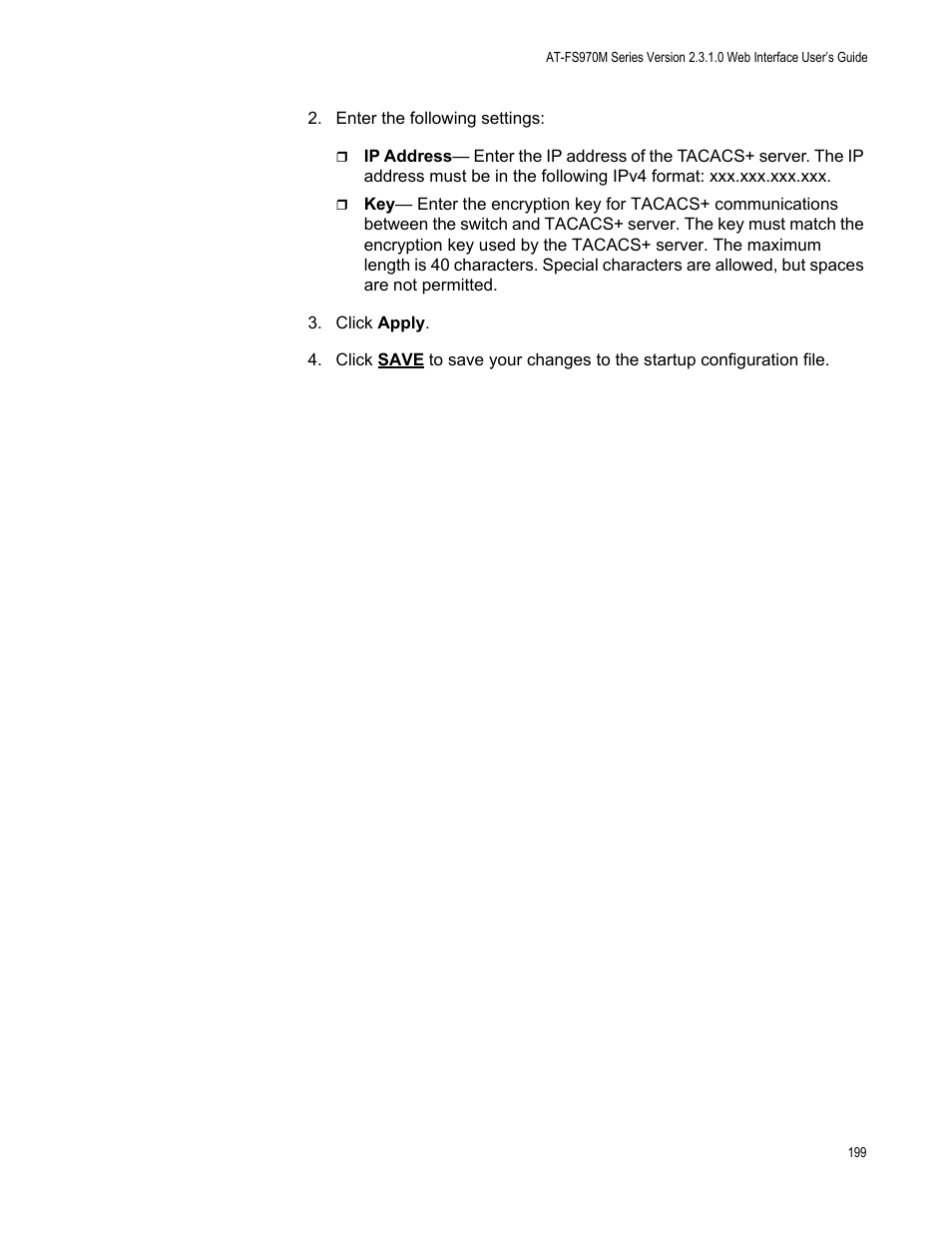 Allied Telesis AT-FS970M Series User Manual | Page 199 / 330