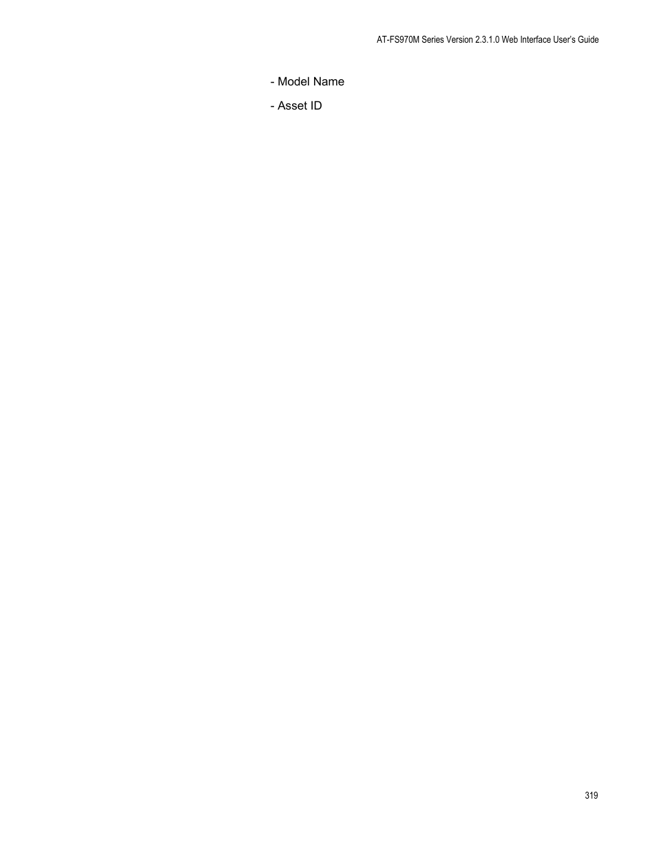 Allied Telesis AT-FS970M Series User Manual | Page 319 / 330