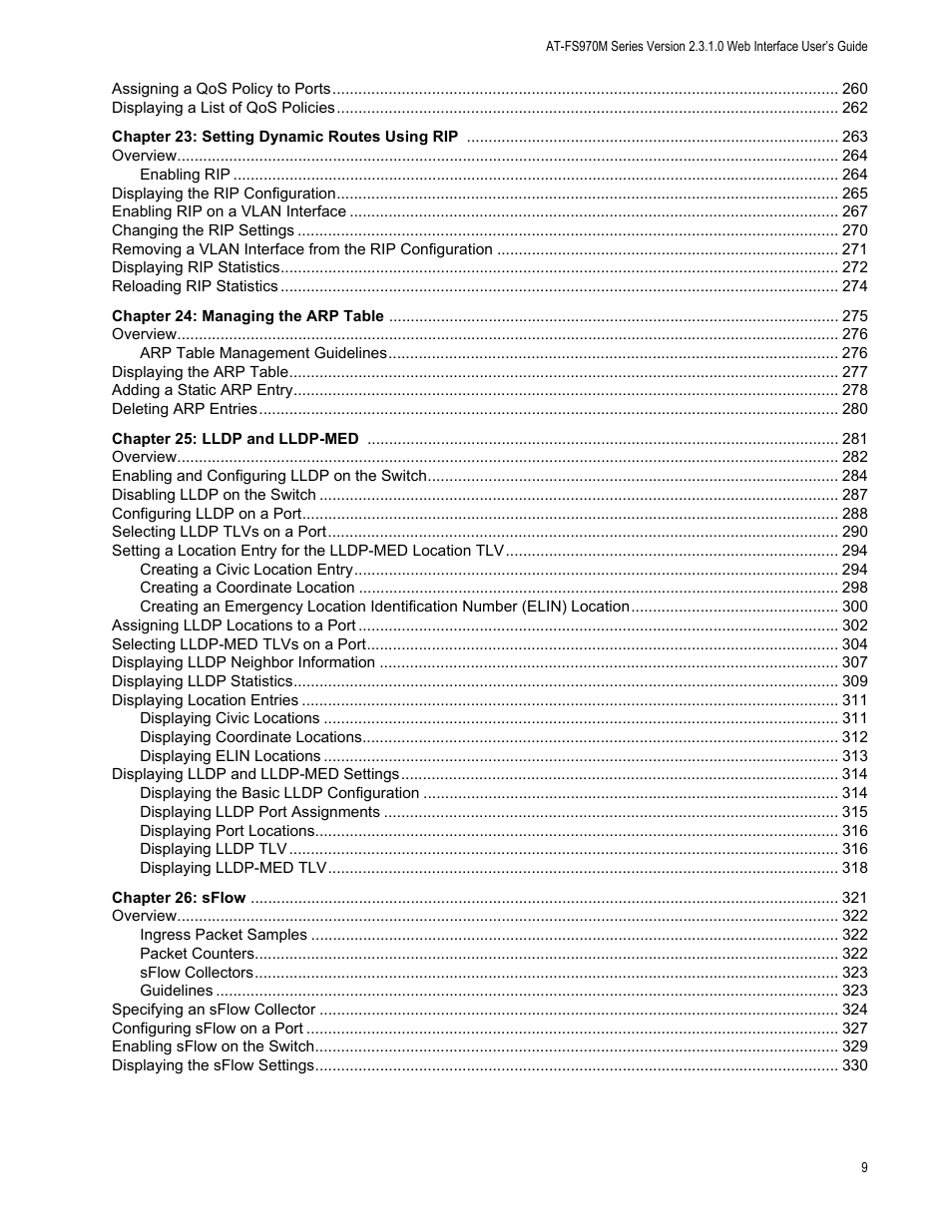 Allied Telesis AT-FS970M Series User Manual | Page 9 / 330