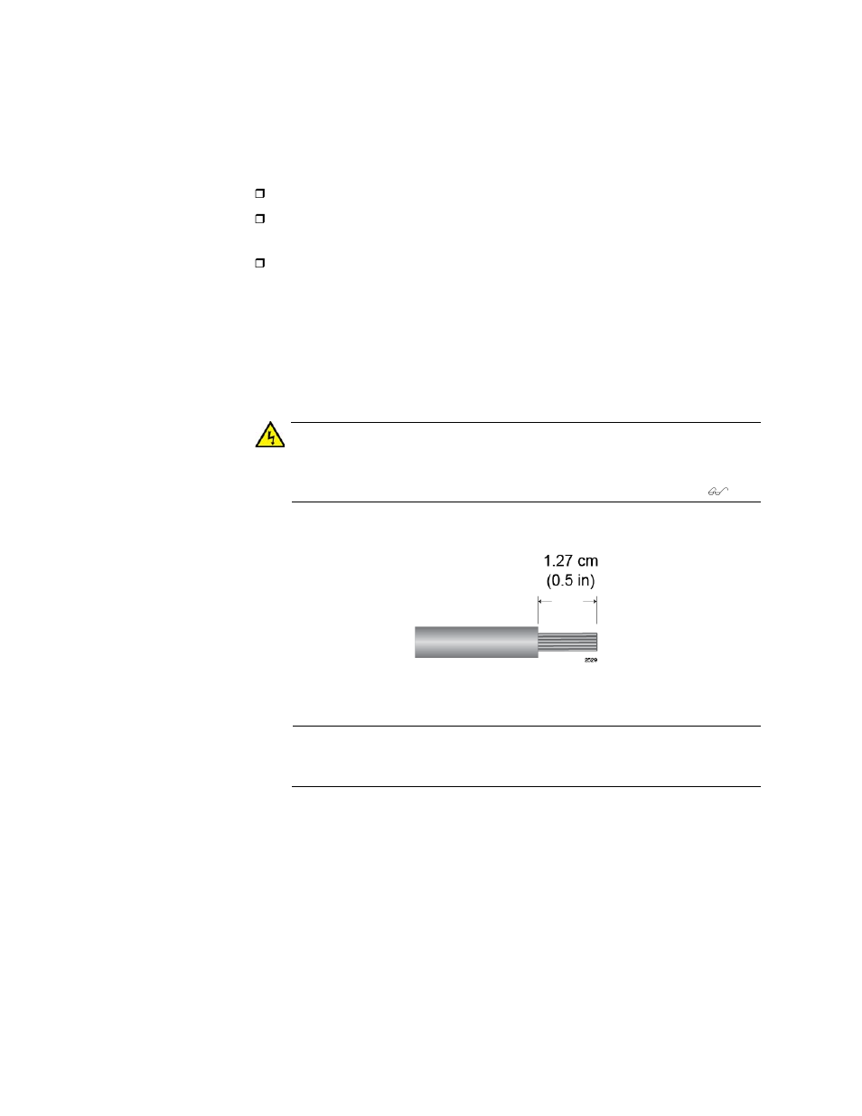 Figure 129: stripping the power wires | Allied Telesis AT-SBx31CFC960 User Manual | Page 186 / 288