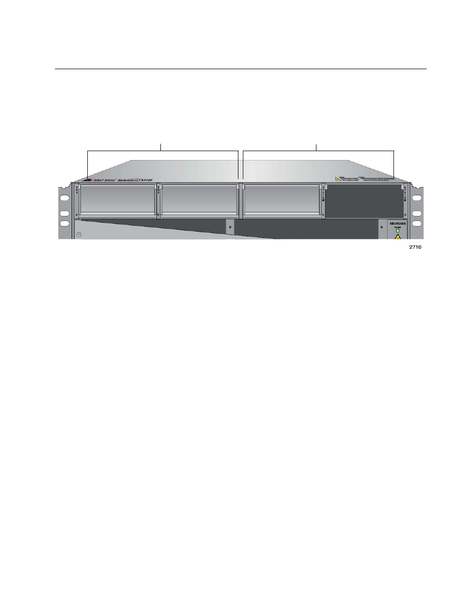 Slots for the power supplies, Figure 8: power supply slots | Allied Telesis AT-SBx31CFC960 User Manual | Page 25 / 288