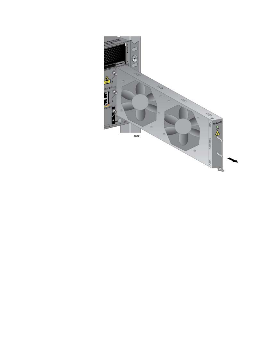 Installing a new at-sbxfan06 fan module | Allied Telesis AT-SBx31CFC960 User Manual | Page 275 / 288