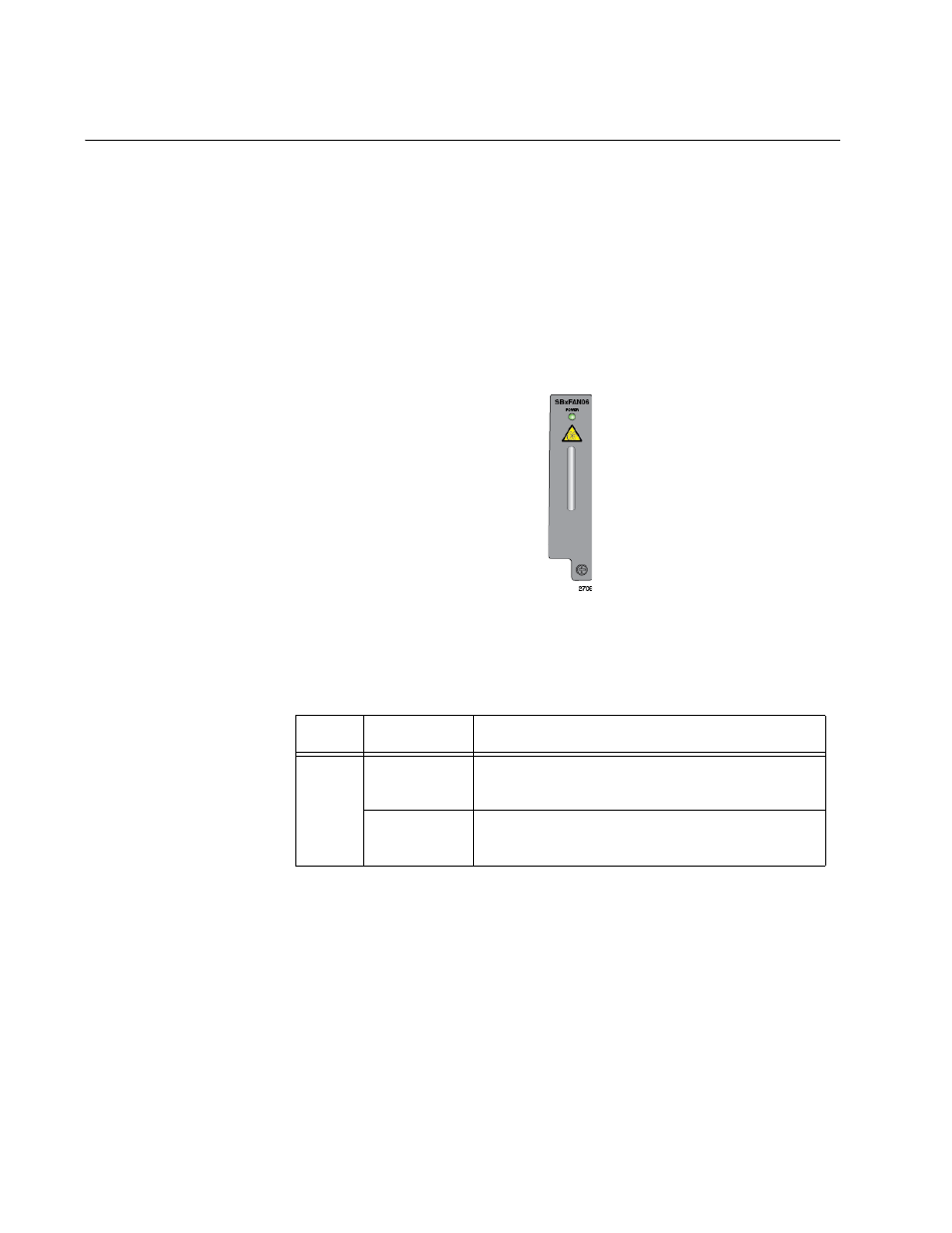 At-sbxfan06 module, Figure 9: at-sbxfan06 module, Table 4. at-sbxfan06 module led | Allied Telesis AT-SBx31CFC960 User Manual | Page 30 / 288