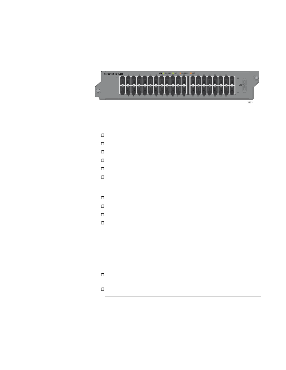 At-sbx31gt40 line card, Figure 14: at-sbx31gt40 line card | Allied Telesis AT-SBx31CFC960 User Manual | Page 37 / 288