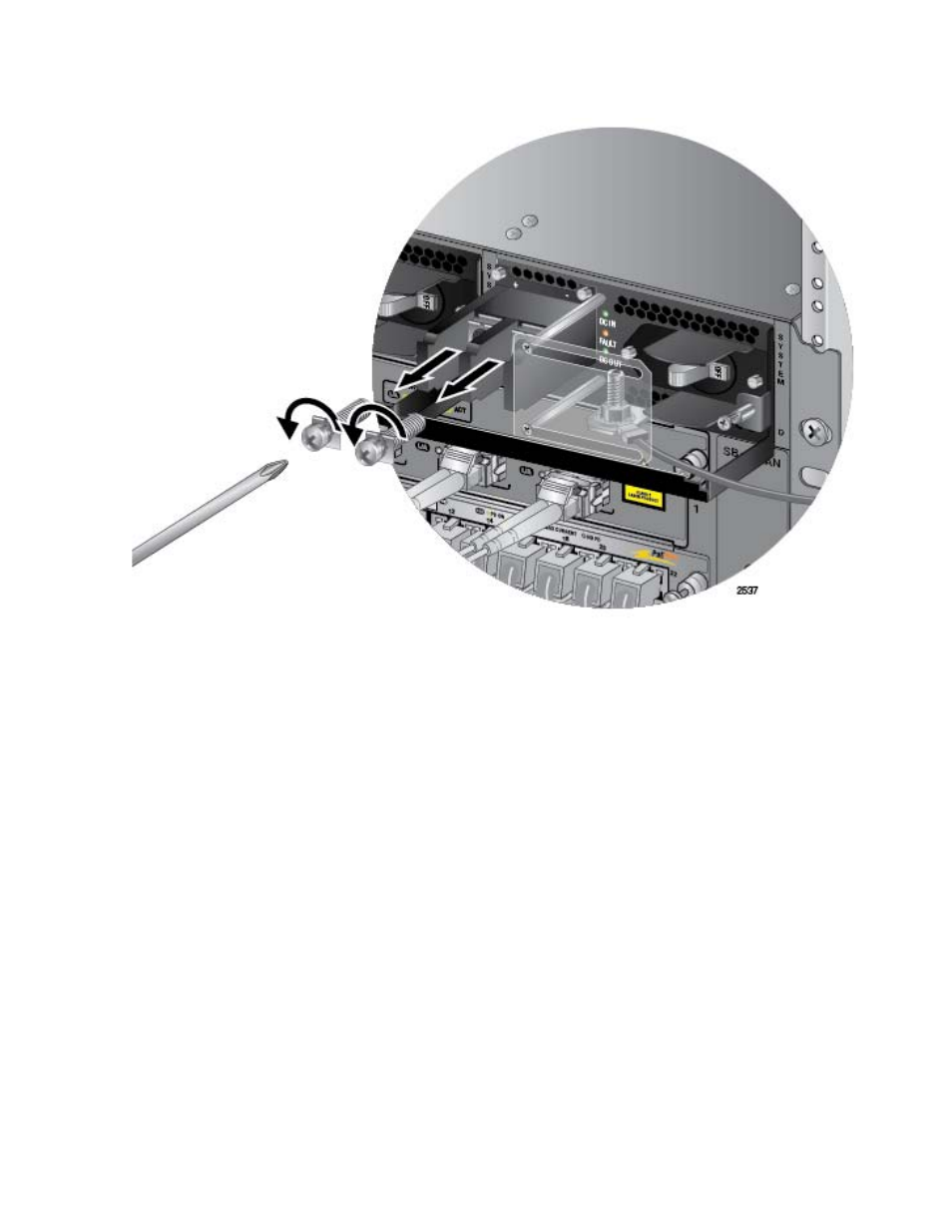 Figure 131: removing the terminal screws | Allied Telesis AT-SBx31CFC960 User Manual | Page 191 / 294