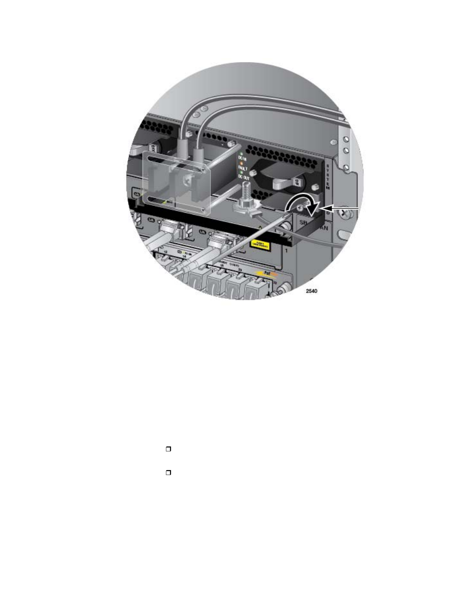 Figure 135: tightening the handle locking screw | Allied Telesis AT-SBx31CFC960 User Manual | Page 195 / 294