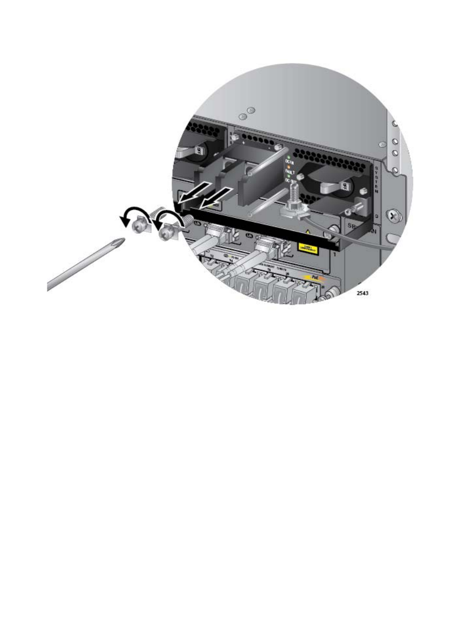 Figure 139: removing the terminal screws | Allied Telesis AT-SBx31CFC960 User Manual | Page 198 / 294