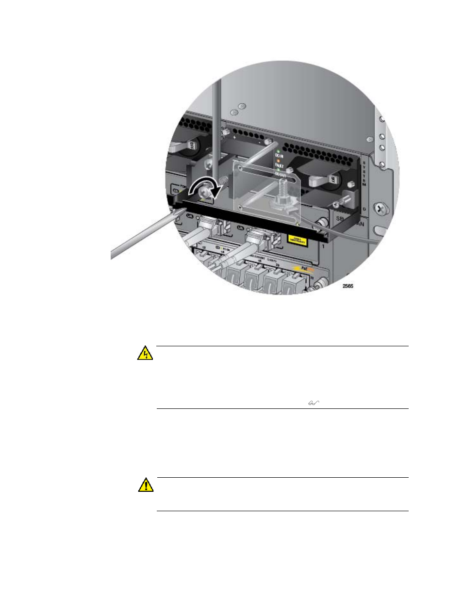 Figure 145: connecting the negative lead wire | Allied Telesis AT-SBx31CFC960 User Manual | Page 204 / 294