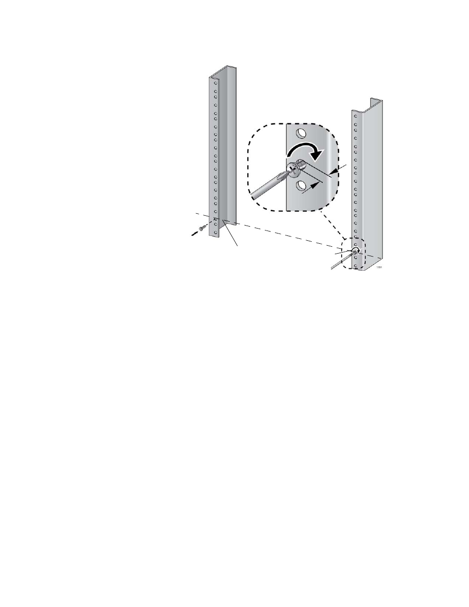 Figure 34: rack mounting hole locations | Allied Telesis AT-SBx31CFC960 User Manual | Page 93 / 294