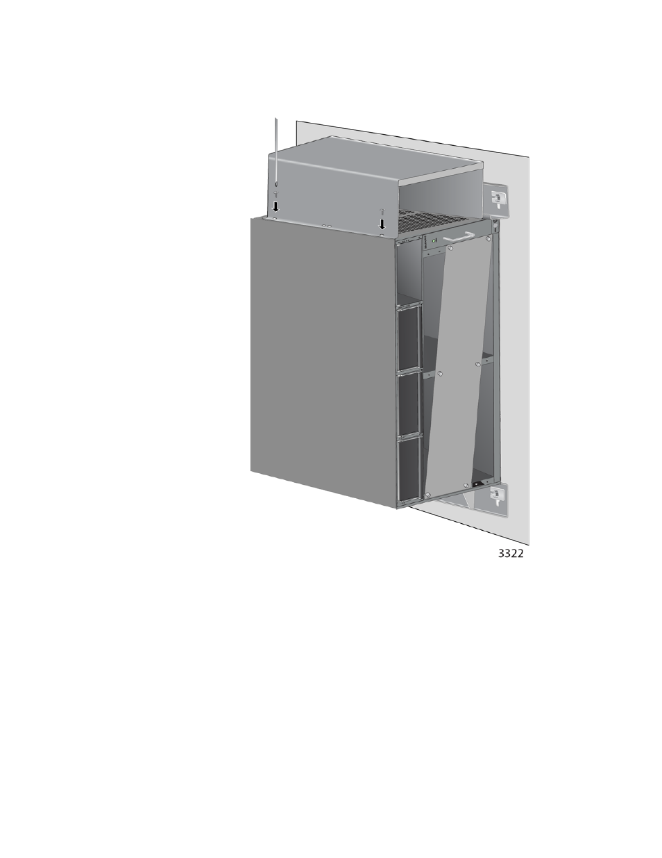 Figure 22: securing the top vent cover | Allied Telesis AT-SBx3106WMB User Manual | Page 40 / 44