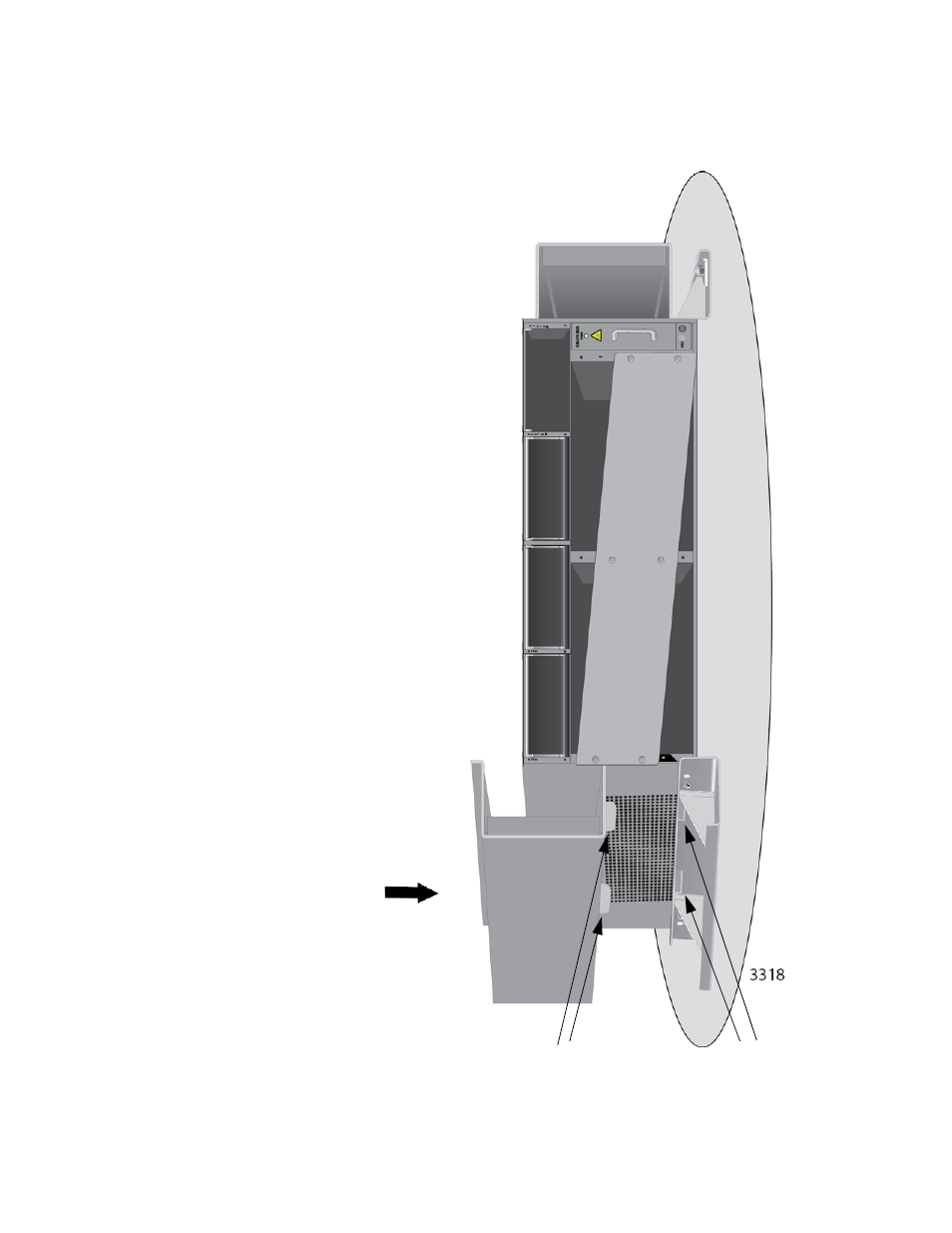 Figure 23: installing the bottom vent cover | Allied Telesis AT-SBx3106WMB User Manual | Page 41 / 44