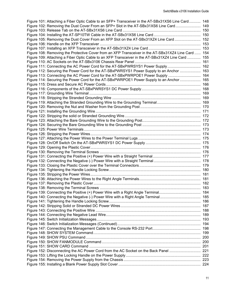 Allied Telesis SwitchBlade x3106 User Manual | Page 11 / 260