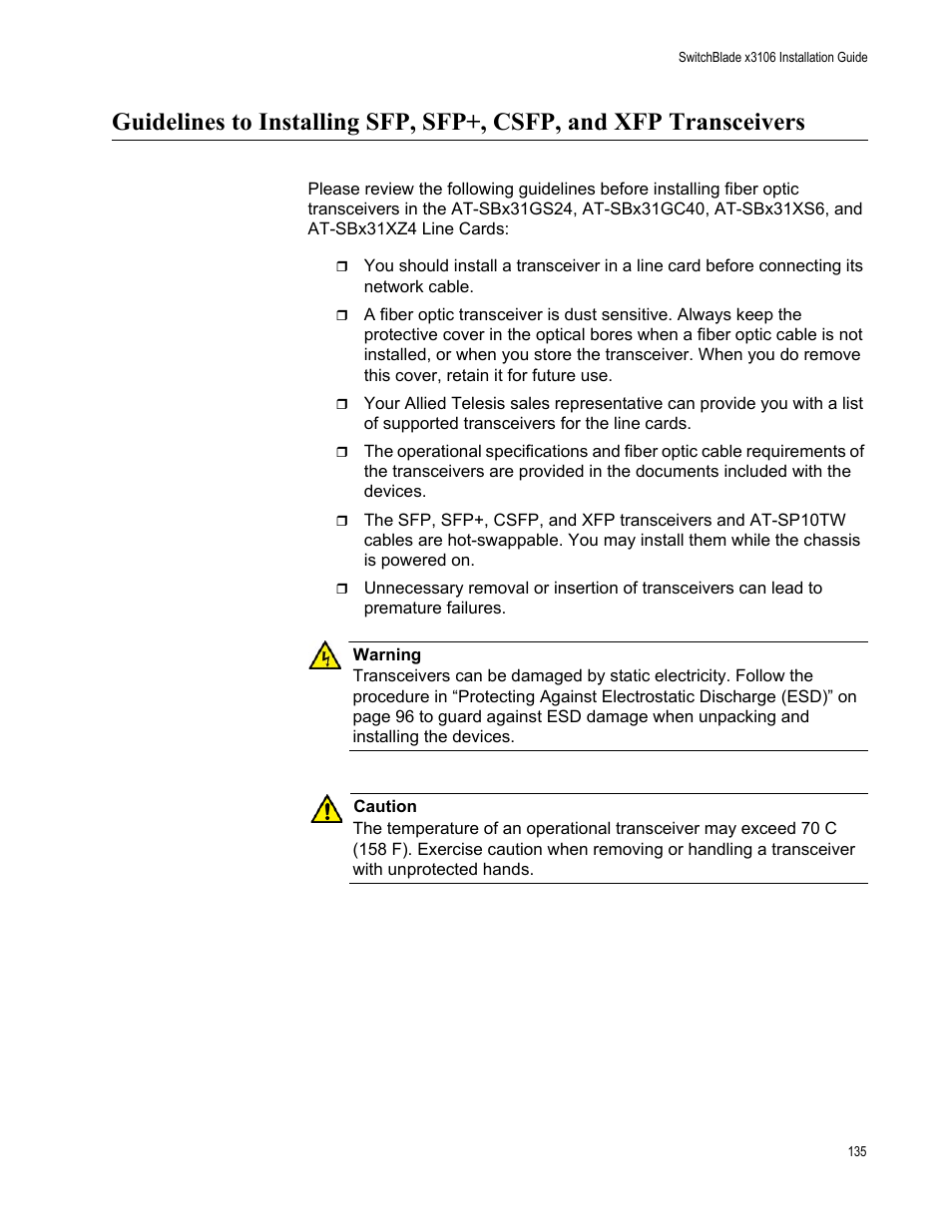 Allied Telesis SwitchBlade x3106 User Manual | Page 135 / 260
