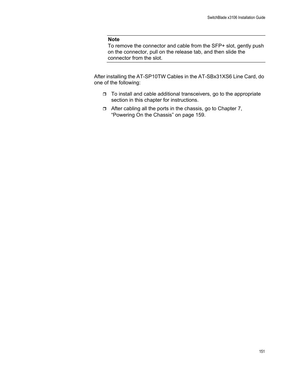 Allied Telesis SwitchBlade x3106 User Manual | Page 151 / 260