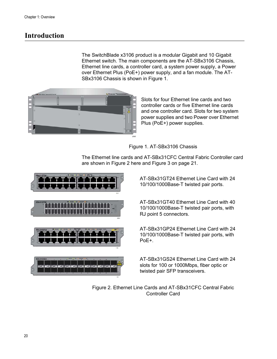 Introduction | Allied Telesis SwitchBlade x3106 User Manual | Page 20 / 260