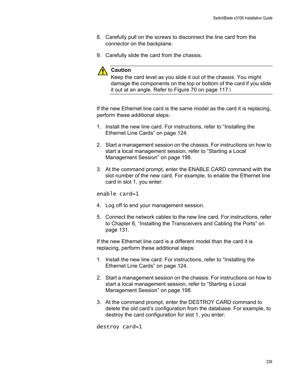 Allied Telesis SwitchBlade x3106 User Manual | Page 239 / 260