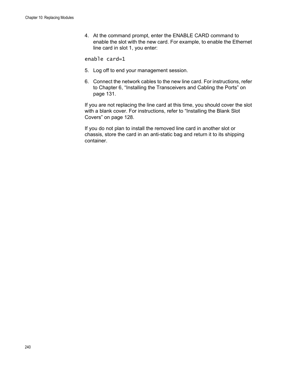 Allied Telesis SwitchBlade x3106 User Manual | Page 240 / 260