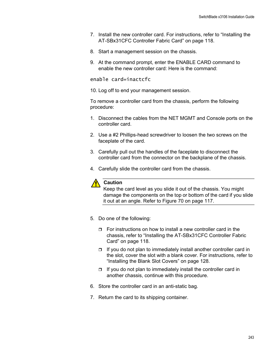 Allied Telesis SwitchBlade x3106 User Manual | Page 243 / 260
