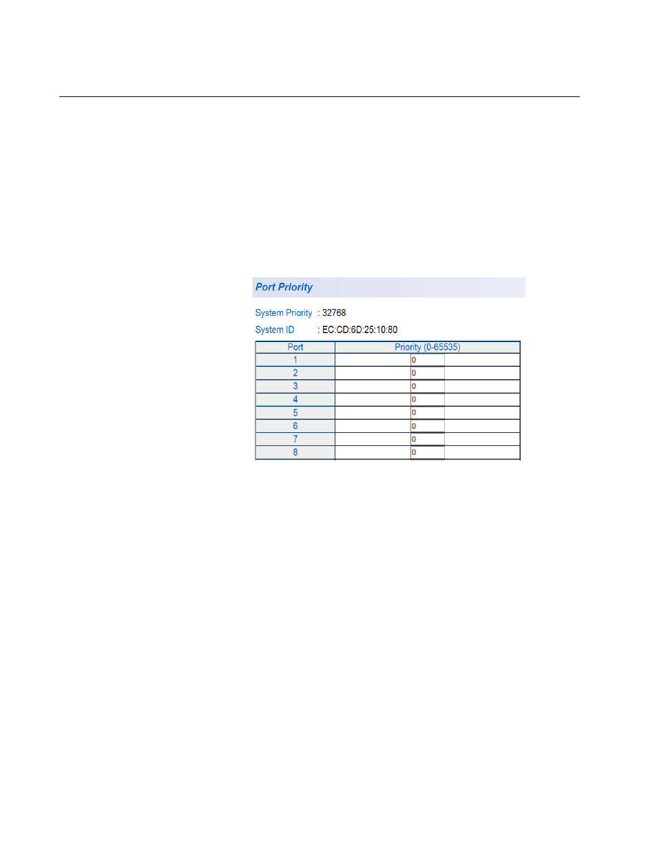 Port priority configuration | Allied Telesis AT-GS950/8 User Manual | Page 118 / 404