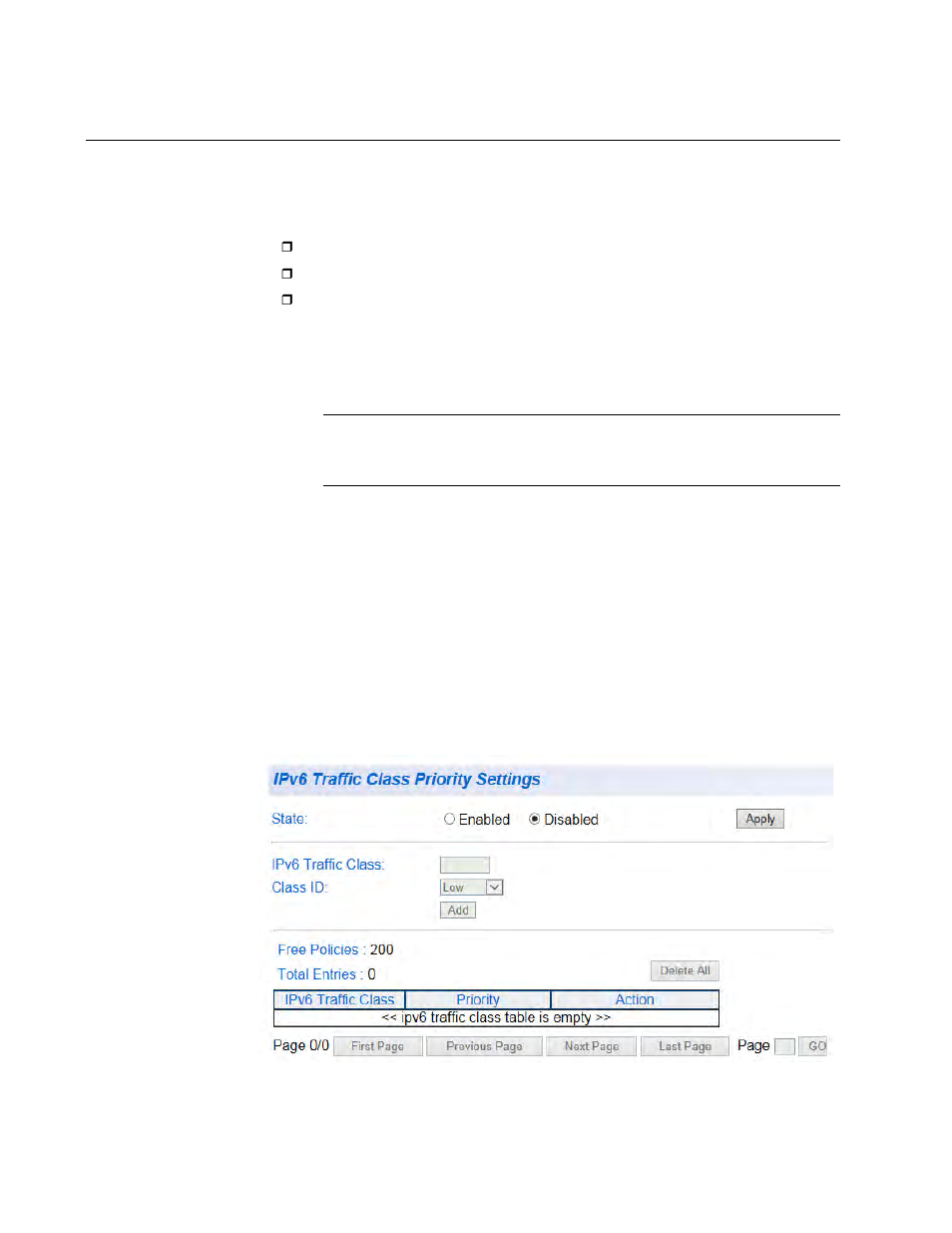 Ipv6 traffic class mapping, Enable or disable ipv6 traffic class mapping | Allied Telesis AT-GS950/8 User Manual | Page 204 / 404