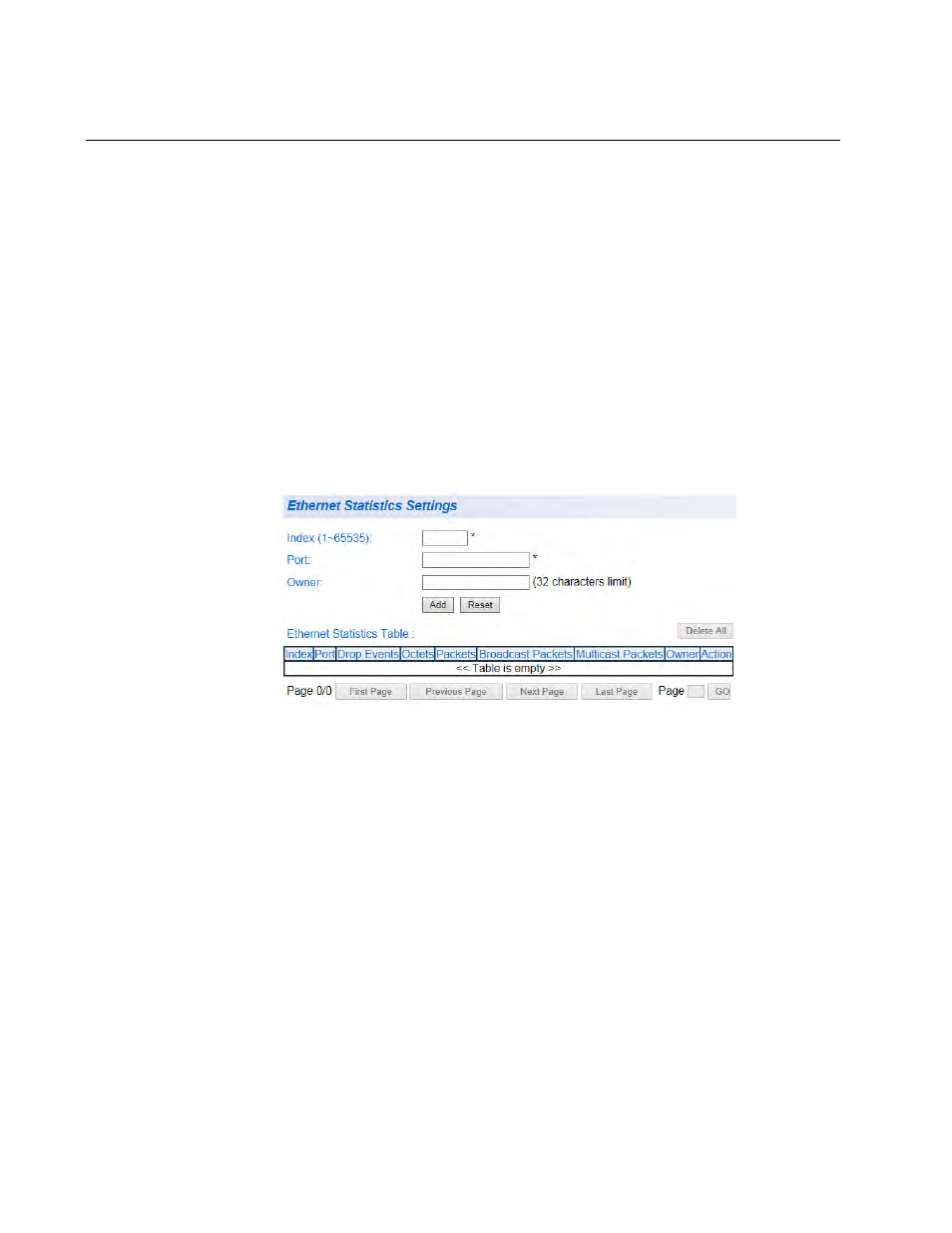 Port statistics | Allied Telesis AT-GS950/8 User Manual | Page 260 / 404