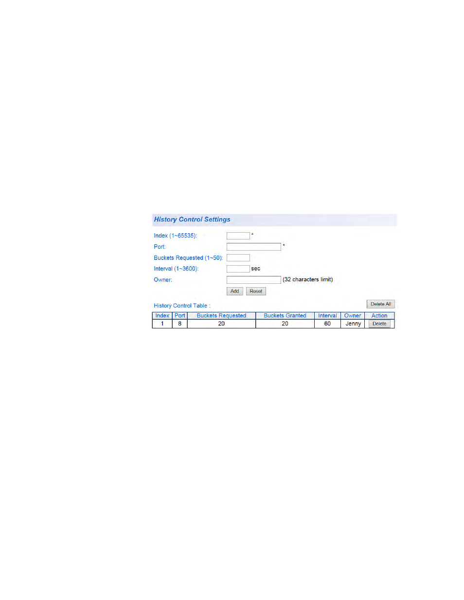 Figure 105. history control configuration example | Allied Telesis AT-GS950/8 User Manual | Page 263 / 404