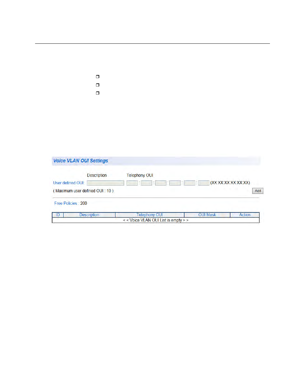 Oui setting, Create oui setting | Allied Telesis AT-GS950/8 User Manual | Page 277 / 404