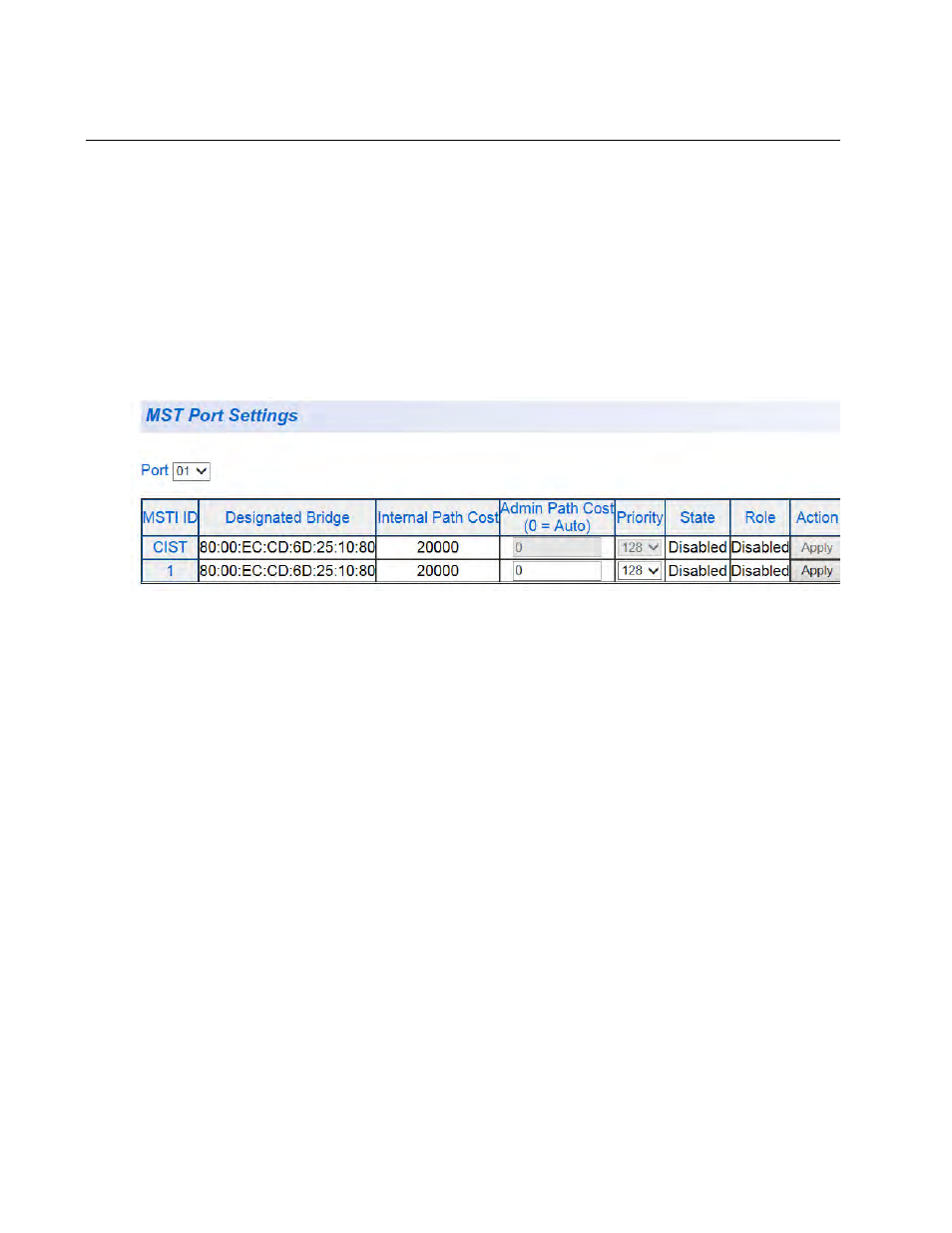 Mst port settings | Allied Telesis AT-GS950/8 User Manual | Page 96 / 404