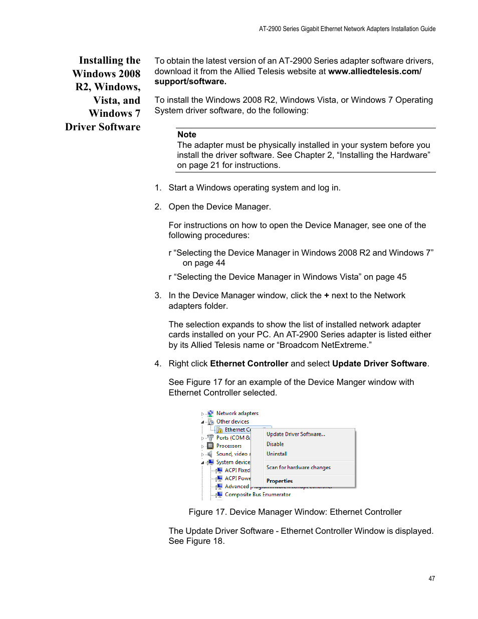 Allied Telesis AT-2900 Series Adapters User Manual | Page 47 / 142