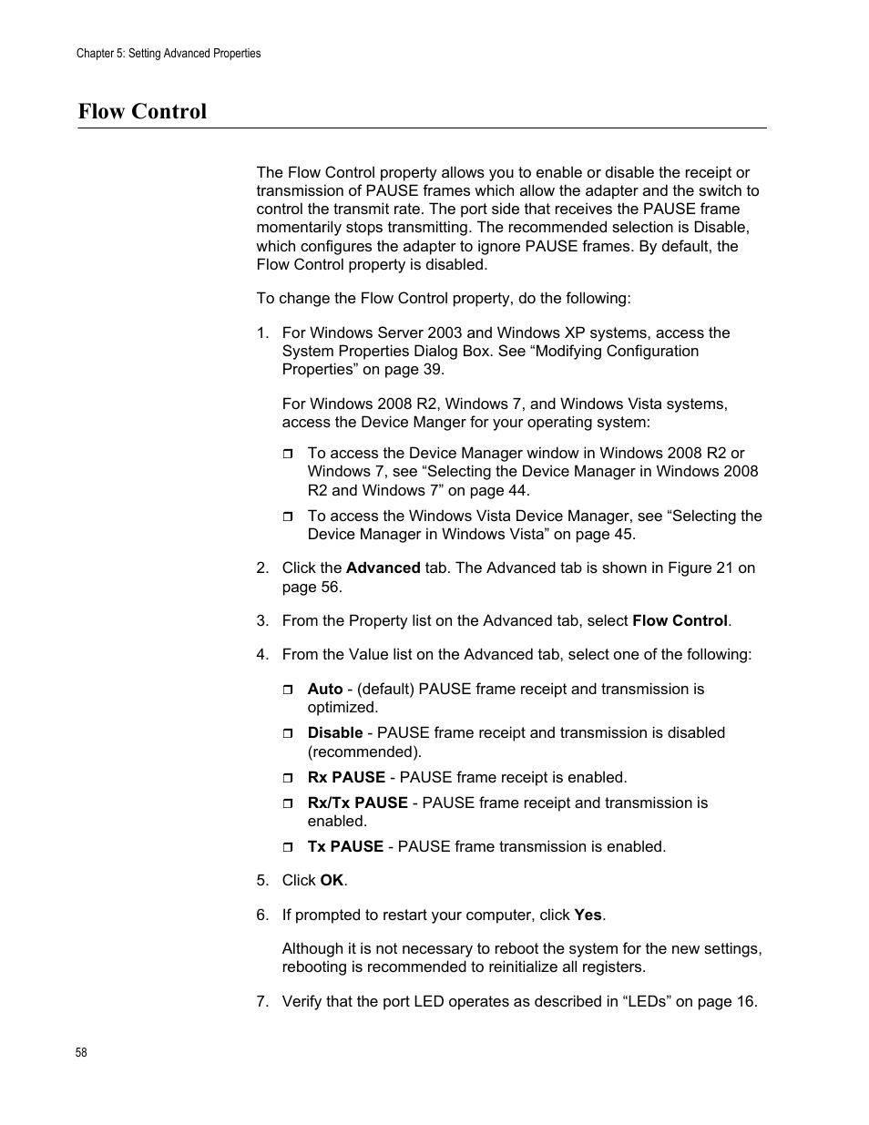 Flow control | Allied Telesis AT-2900 Series Adapters User Manual | Page 58 / 142
