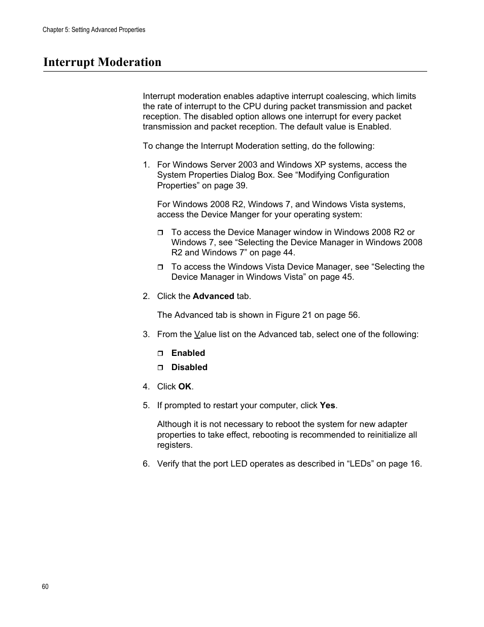 Interrupt moderation | Allied Telesis AT-2900 Series Adapters User Manual | Page 60 / 142