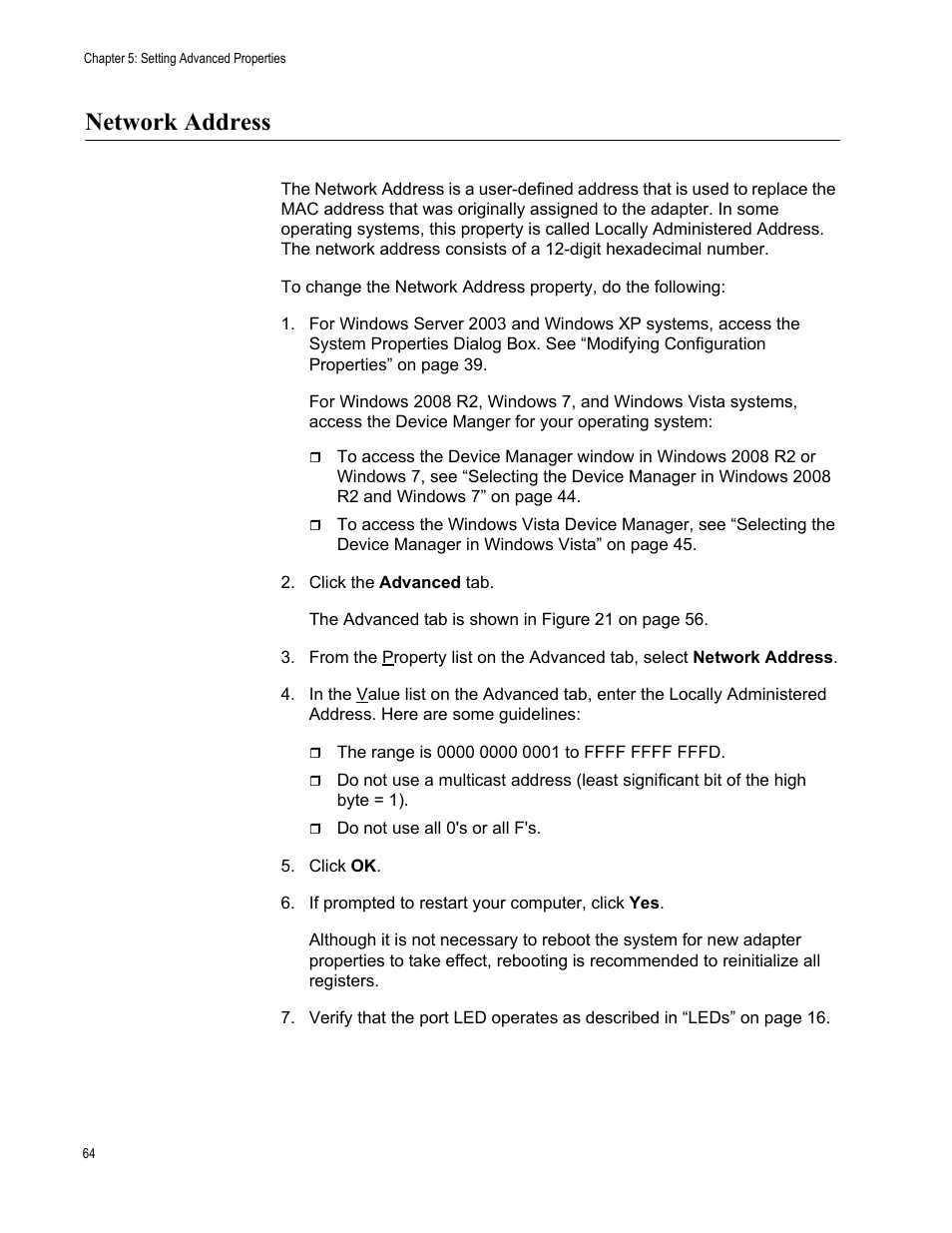 Network address | Allied Telesis AT-2900 Series Adapters User Manual | Page 64 / 142