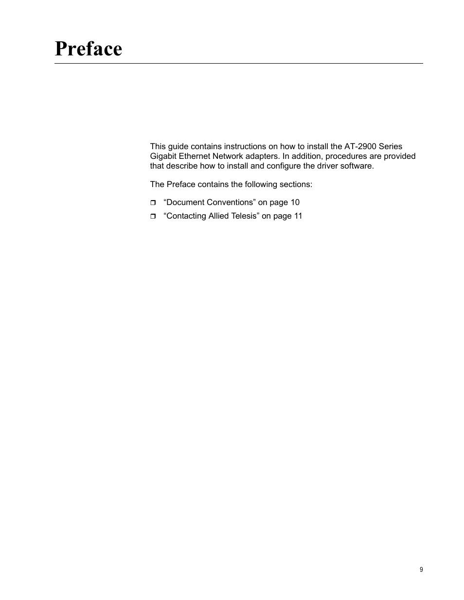 Allied Telesis AT-2900 Series Adapters User Manual | Page 9 / 142