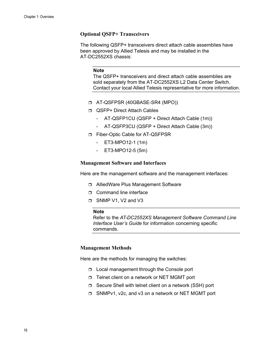 Allied Telesis AT-DC2552XS User Manual | Page 18 / 84