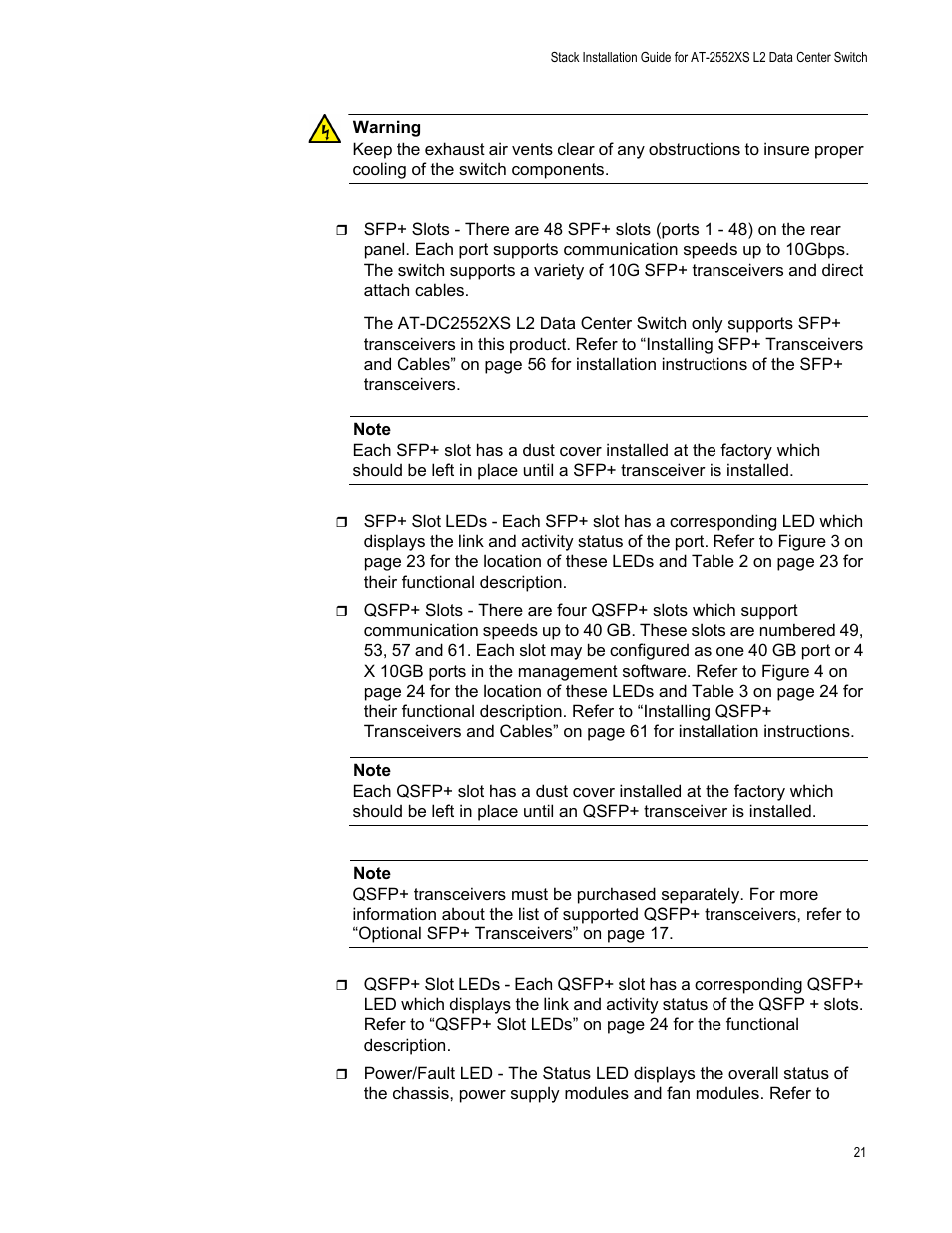 Allied Telesis AT-DC2552XS User Manual | Page 21 / 84