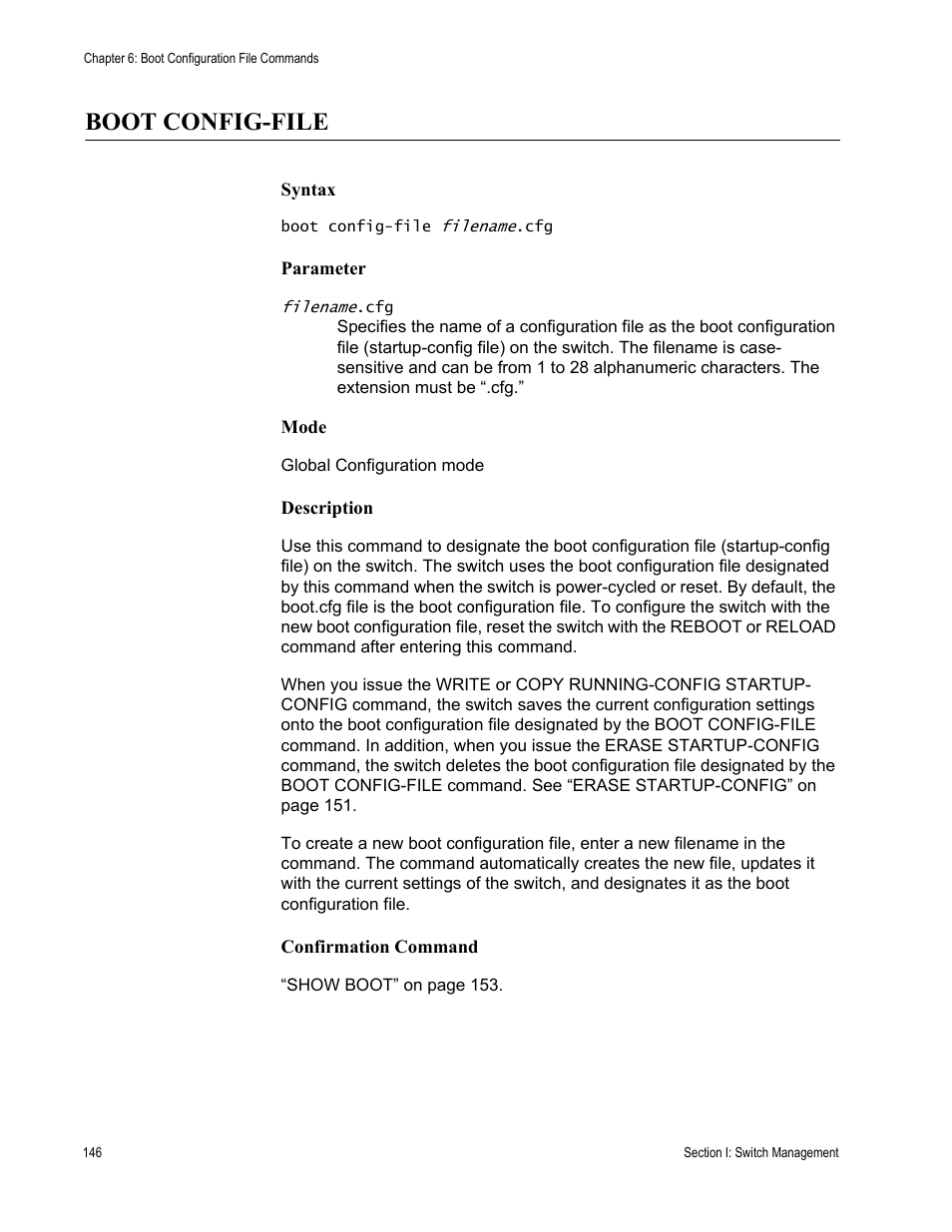Boot config-file | Allied Telesis AT-DC2552XS User Manual | Page 146 / 550