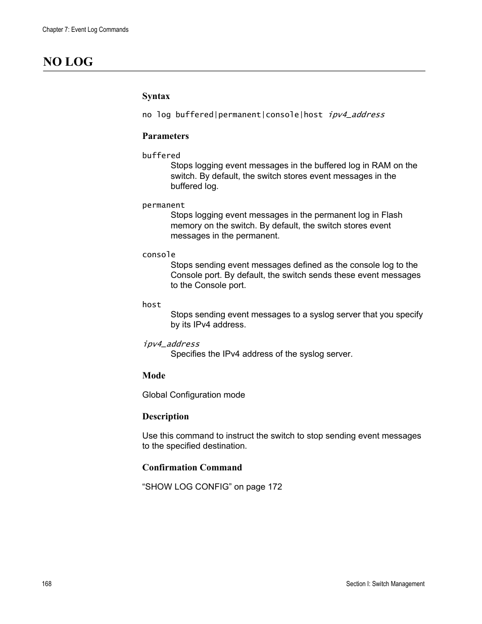 No log | Allied Telesis AT-DC2552XS User Manual | Page 168 / 550