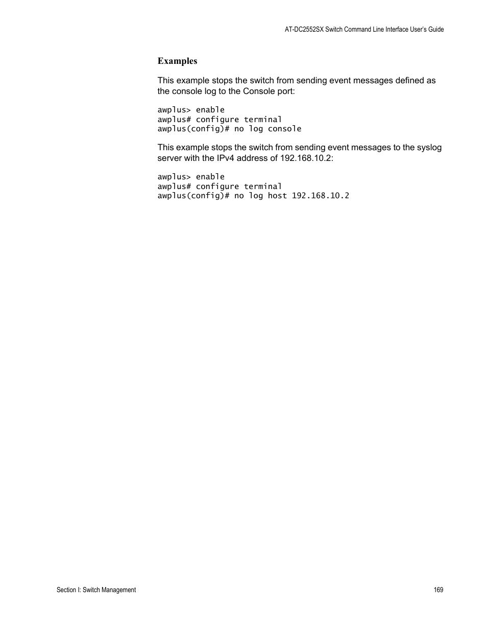 Allied Telesis AT-DC2552XS User Manual | Page 169 / 550