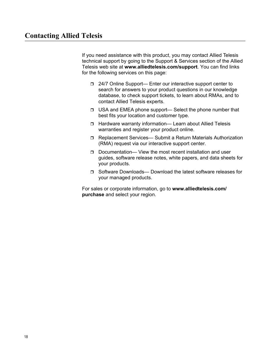 Contacting allied telesis | Allied Telesis AT-DC2552XS User Manual | Page 18 / 550