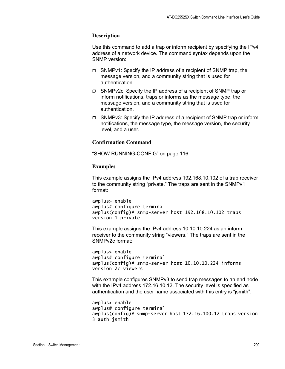Allied Telesis AT-DC2552XS User Manual | Page 209 / 550